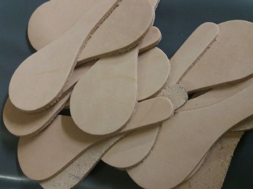 100 of Leather Key Fob Blanks - Pear - Nat. Veg